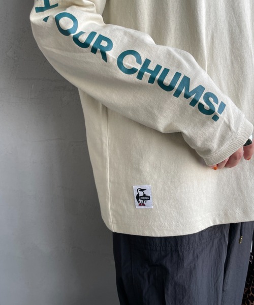 CHUMS（チャムス）の「【WEB限定】[CHUMS/チャムス] 袖プリント ロングスリーブＴシャツ（Tシャツ/カットソー・レディース・ホワイト/ブラック/グレイッシュベージュ・M/L/XL）」の17枚目の写真