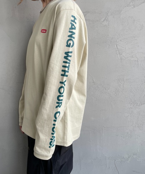 CHUMS（チャムス）の「【WEB限定】[CHUMS/チャムス] 袖プリント ロングスリーブＴシャツ（Tシャツ/カットソー・レディース・ホワイト/ブラック/グレイッシュベージュ・M/L/XL）」の16枚目の写真
