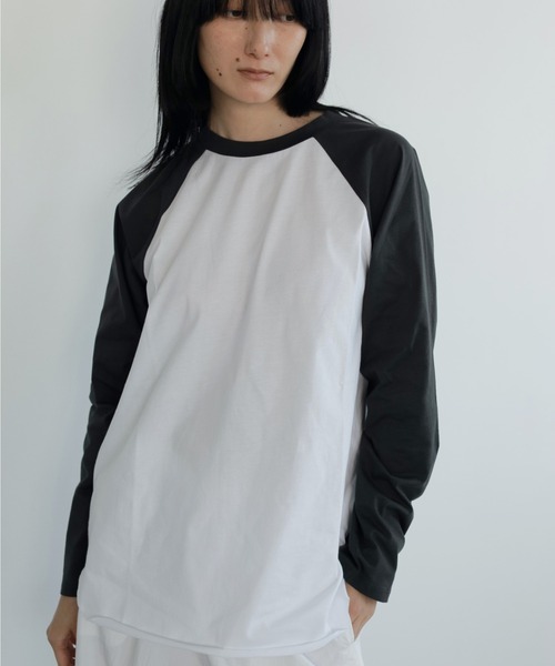 完売品　アンヌーク　Raglan Over T-shirts グレー セール】Raglan Over T-shirts（Tシャツ/カットソー）｜anuke