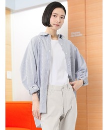 【ウォッシャブル】m.f.エディトリアル レディース レギュラーカラー 長袖 コクーン ブラウス