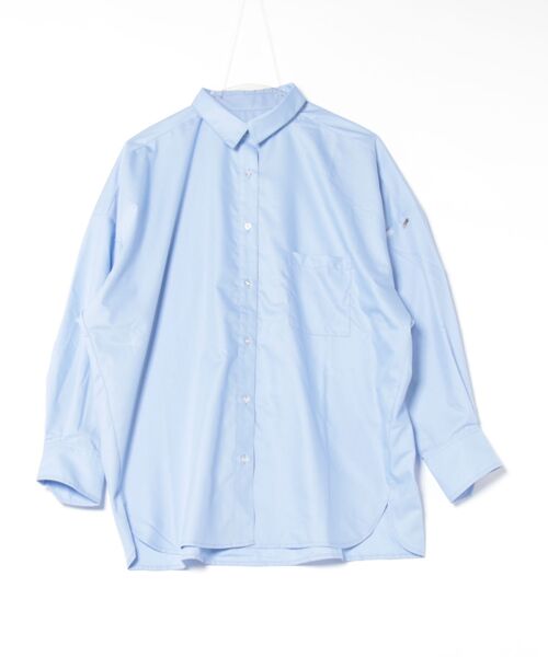 m.f.editorial（エムエフエディトリアル）の「【ウォッシャブル】m.f.エディトリアル レディース レギュラーカラー 長袖コクーンブラウス（シャツ/ブラウス・レディース・ホワイト/ブルー/ブラック×ホワイト・MEDIUM/LARGE）」の20枚目の写真