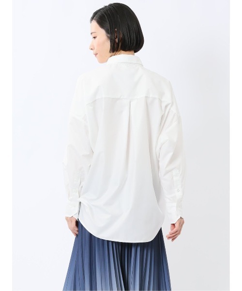 m.f.editorial（エムエフエディトリアル）の「【ウォッシャブル】m.f.エディトリアル レディース レギュラーカラー 長袖コクーンブラウス（シャツ/ブラウス・レディース・ホワイト/ブルー/ブラック×ホワイト・MEDIUM/LARGE）」の22枚目の写真