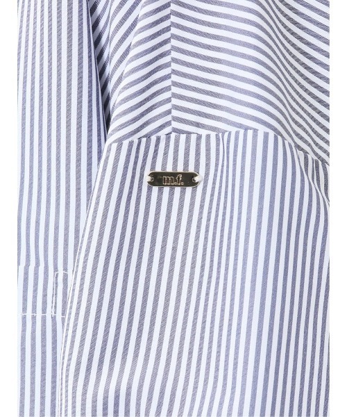 m.f.editorial（エムエフエディトリアル）の「【ウォッシャブル】m.f.エディトリアル レディース レギュラーカラー 長袖コクーンブラウス（シャツ/ブラウス・レディース・ホワイト/ブルー/ブラック×ホワイト・MEDIUM/LARGE）」の7枚目の写真