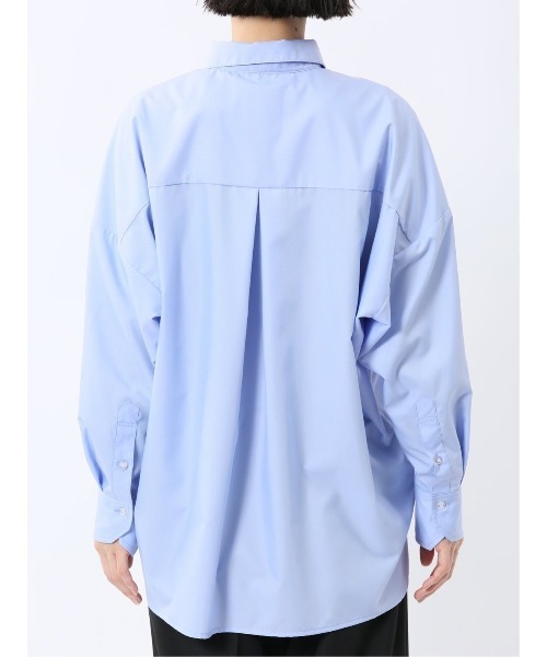 m.f.editorial（エムエフエディトリアル）の「【ウォッシャブル】m.f.エディトリアル レディース レギュラーカラー 長袖コクーンブラウス（シャツ/ブラウス・レディース・ホワイト/ブルー/ブラック×ホワイト・MEDIUM/LARGE）」の16枚目の写真