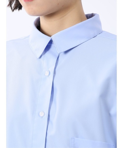 m.f.editorial（エムエフエディトリアル）の「【ウォッシャブル】m.f.エディトリアル レディース レギュラーカラー 長袖コクーンブラウス（シャツ/ブラウス・レディース・ホワイト/ブルー/ブラック×ホワイト・MEDIUM/LARGE）」の17枚目の写真