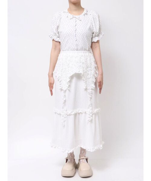 merry jenny（メリージェニー）の「ガーターフリルスカート（スカート・レディース・アイボリー/オフホワイト・FREE）」の9枚目の写真