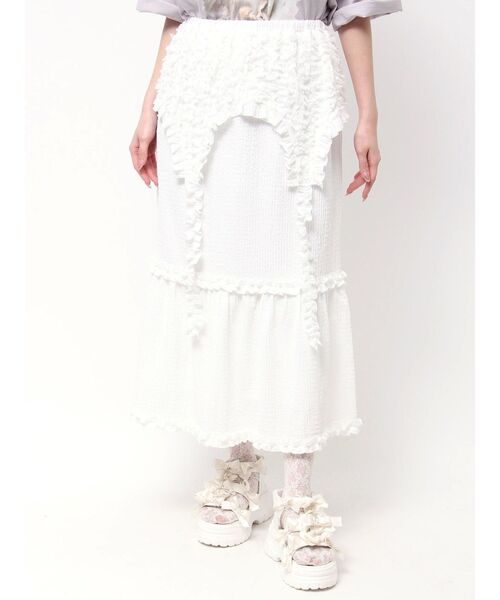 merry jenny（メリージェニー）の「ガーターフリルスカート（スカート・レディース・アイボリー/オフホワイト・FREE）」の2枚目の写真