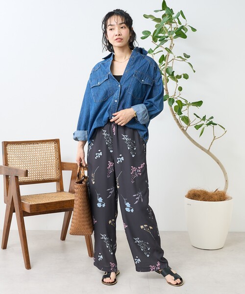 FREAK'S STORE(フリークスストア)の「大判花柄 イージーパンツ(その他パンツ・レディース・ブラック/オフホワイト・フリ-)」の19枚目の写真