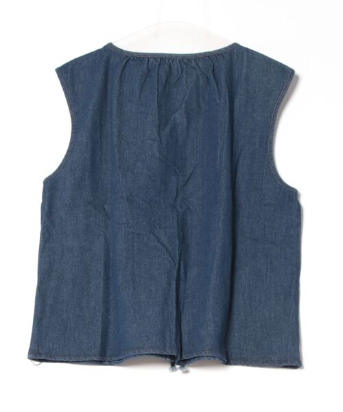 aimoha（アイモハ）の「ドローストリングデニムベスト（ベスト・レディース・ライトブルー/ネイビー・FREE）」の3枚目の写真