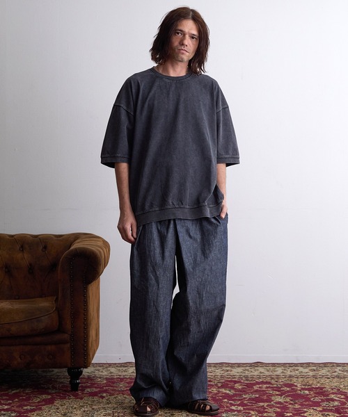FIEVOLE(フィエボーレ)の「FIEVOLE フィエボーレ オーバーサイズ ピグメント TEE Tシャツ(Tシャツ/カットソー・メンズ・ブラック/ダークブラウン・MEDIUM/LARGE)」の3枚目の写真