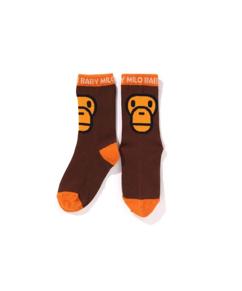 A BATHING APE（アベイシングエイプ）の「MILO FACE SOCKS（ソックス/靴下・キッズ・ブラック/ホワイト/ブラウン・MEDIUM/SMALL/LARGE）」の3枚目の写真