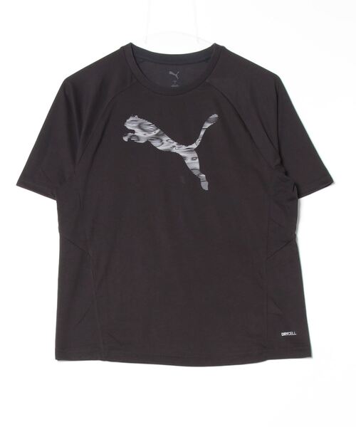 PUMA(プーマ)の「プーマ PUMA EVOSTRIPE Tシャツ_(Tシャツ/カットソー・レディース・ブラック/ラベンダー・S/M/L/XL)」の1枚目の写真