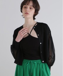 25SS LE PHIL ルフィル ベア天竺　カットソー　カーディガン　ブラック 25SS LE PHIL ルフィル ベア天竺 カットソー カーディガン