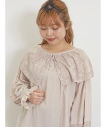 Samansa Mos2 | オーバーレース襟ブラウス(シャツ/ブラウス)