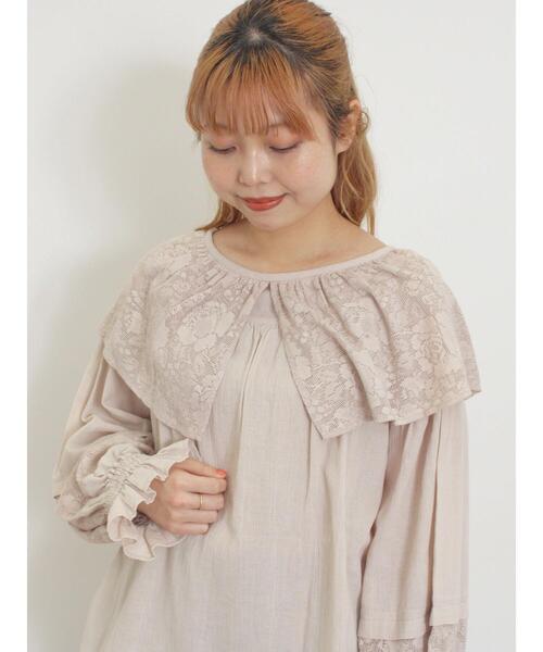 Samansa Mos2（サマンサ モスモス）の「オーバーレース襟ブラウス（シャツ/ブラウス・レディース・グレー/キナリ/チャコールグレー・F）」の17枚目の写真