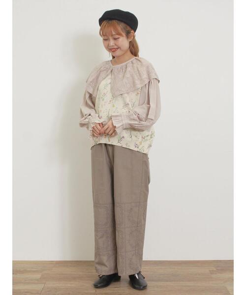 Samansa Mos2（サマンサ モスモス）の「オーバーレース襟ブラウス（シャツ/ブラウス・レディース・グレー/キナリ/チャコールグレー・F）」の8枚目の写真