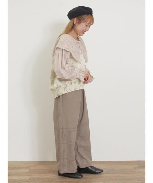 Samansa Mos2（サマンサ モスモス）の「オーバーレース襟ブラウス（シャツ/ブラウス・レディース・グレー/キナリ/チャコールグレー・F）」の7枚目の写真