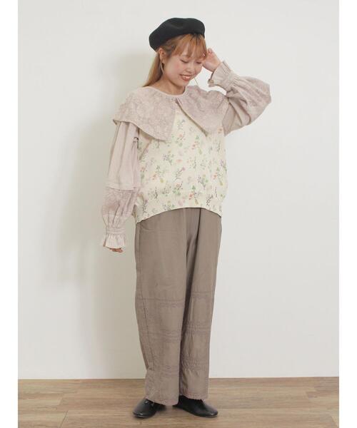 Samansa Mos2（サマンサ モスモス）の「オーバーレース襟ブラウス（シャツ/ブラウス・レディース・グレー/キナリ/チャコールグレー・F）」の6枚目の写真