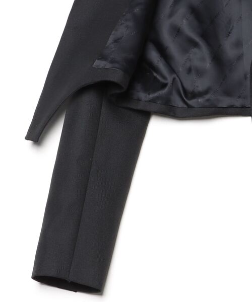 JOHN LAWRENCE SULLIVAN（ジョンローレンスサリバン）の「WOOL MOHAIR GABARDINE CUTTING JACKET（テーラードジャケット・レディース・ブラック/ブラウン・X-SMALL/SMALL）」の4枚目の写真
