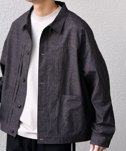 SHIPS any(シップス エニィ)の「SHIPS any:〈撥水/軽量/ストレッチ〉SOLOTEX(R) シアサッカー トラック ブルゾン 25SS(セットアップ対応)◇(ブルゾン・メンズ・ネイビー/その他/ブラック/ブラウン・SMALL/MEDIUM/LARGE)」の4枚目の写真