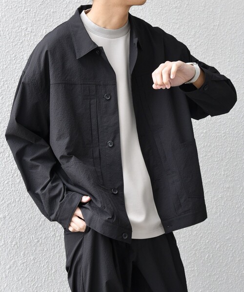 SHIPS any軽量SOLOTEXシアサッカー トラック ブルゾン 25SS セール】SHIPS any:〈撥水/軽量/ストレッチ〉SOLOTEX(R) シア