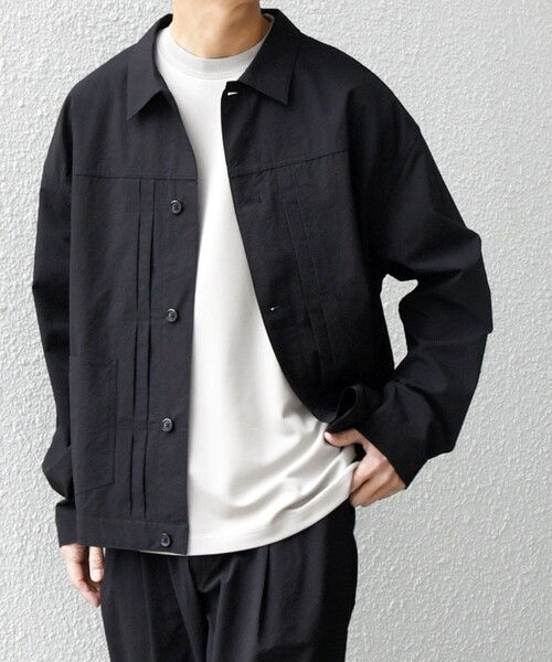 SHIPS any(シップス エニィ)の「SHIPS any:〈撥水/軽量/ストレッチ〉SOLOTEX(R) シアサッカー トラック ブルゾン 25SS(セットアップ対応)◇(ブルゾン・メンズ・ネイビー/その他/ブラック/ブラウン・SMALL/MEDIUM/LARGE)」の5枚目の写真