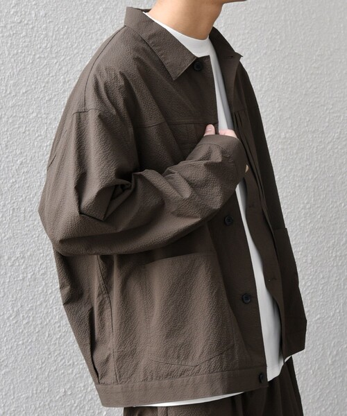 SHIPS any軽量SOLOTEXシアサッカー トラック ブルゾン 25SS SHIPS any:〈撥水/軽量/ストレッチ〉SOLOTEX(R) シアサッカー