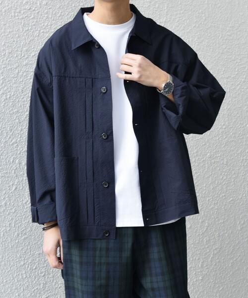 SHIPS any(シップス エニィ)の「SHIPS any:〈撥水/軽量/ストレッチ〉SOLOTEX(R) シアサッカー トラック ブルゾン 25SS(セットアップ対応)◇(ブルゾン・メンズ・ネイビー/その他/ブラック/ブラウン・SMALL/MEDIUM/LARGE)」の15枚目の写真