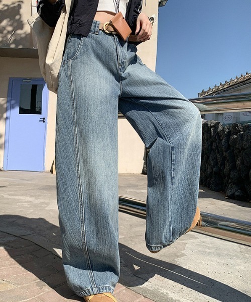 アメリカンレトロワイドデニムパンツ（デニムパンツ）｜Vipoa