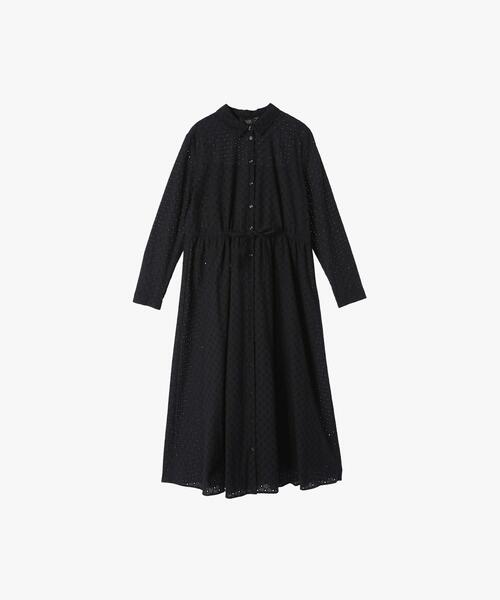 セール】コットンフラワーレースワンピース（シャツワンピース