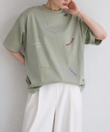 Embroidery LOGO over size Tshirts 刺繍ロゴオーバーサイズTシャツ