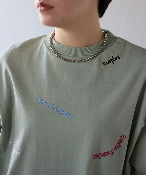 Tシャツ・カットソー EMBROIDERY T-SHIRT ZETASTORE_22SS009WHT_02_2c5a88