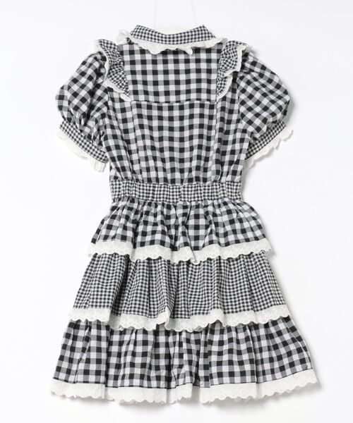 Honey Cinnamon(ハニーシナモン)の「ギンガム3段フリルワンピース(ワンピース・レディース・ラベンダー/ブラック・FREE)」の16枚目の写真