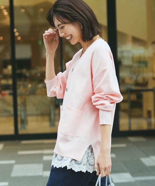 WEB限定カラー＞もっちり立体オーバーカーディガン/327462