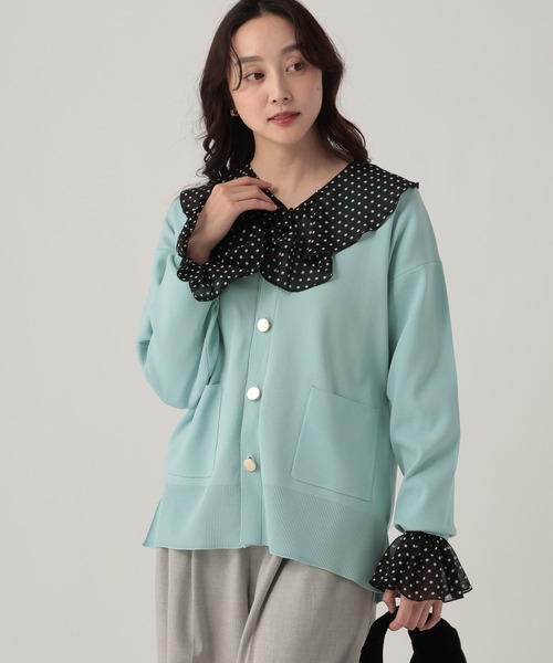 Elura（エルーラ）の「＜WEB限定カラー＞もっちり立体オーバーカーディガン/327462（カーディガン/ボレロ・レディース・ブルー/ネイビー/オフホワイト/ライトピンク/ライトイエロー/ライトグレー/ブラウン系その他/ブラック/ピンク/ダークブラウン/ロイヤルブルー/ライトブルー/レッド/ミント・FREE）」の7枚目の写真