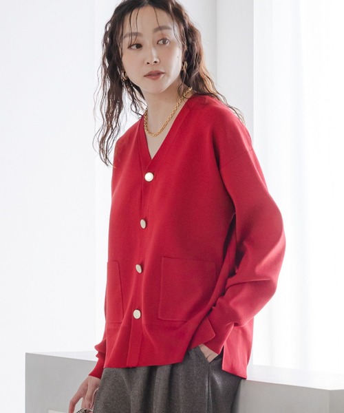 Elura（エルーラ）の「＜WEB限定カラー＞もっちり立体オーバーカーディガン/327462（カーディガン/ボレロ・レディース・ブルー/ネイビー/オフホワイト/ライトピンク/ライトイエロー/ライトグレー/ブラウン系その他/ブラック/ピンク/ダークブラウン/ロイヤルブルー/ライトブルー/レッド/ミント・FREE）」の15枚目の写真