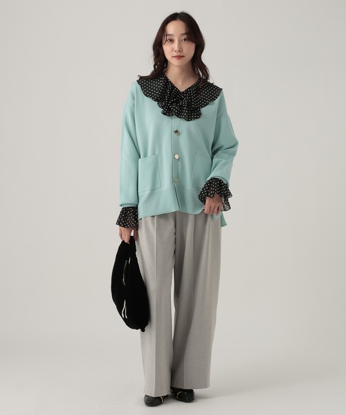 Elura（エルーラ）の「＜WEB限定カラー＞もっちり立体オーバーカーディガン/327462（カーディガン/ボレロ・レディース・ブルー/ネイビー/オフホワイト/ライトピンク/ライトイエロー/ライトグレー/ブラウン系その他/ブラック/ピンク/ダークブラウン/ロイヤルブルー/ライトブルー/レッド/ミント・FREE）」の18枚目の写真