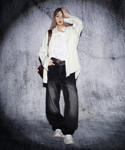 EFFECTION(エフェクション)の「EFFECTION // vintage wash 6pocket wide straight denim pants〈ヴィンテージウォッシュ加工 6ポケット ワイド ストレート デニム パンツ〉(デニムパンツ・メンズ・ブルー系その他/ブルー系その他2/ブラック系その他・MEDIUM/LARGE/X-LARGE)」の5枚目の写真