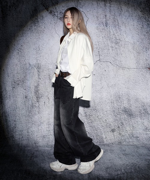 EFFECTION(エフェクション)の「EFFECTION // vintage wash 6pocket wide straight denim pants〈ヴィンテージウォッシュ加工 6ポケット ワイド ストレート デニム パンツ〉(デニムパンツ・メンズ・ブルー系その他/ブルー系その他2/ブラック系その他・MEDIUM/LARGE/X-LARGE)」の7枚目の写真