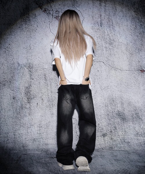 EFFECTION(エフェクション)の「EFFECTION // vintage wash 6pocket wide straight denim pants〈ヴィンテージウォッシュ加工 6ポケット ワイド ストレート デニム パンツ〉(デニムパンツ・メンズ・ブルー系その他/ブルー系その他2/ブラック系その他・MEDIUM/LARGE/X-LARGE)」の10枚目の写真