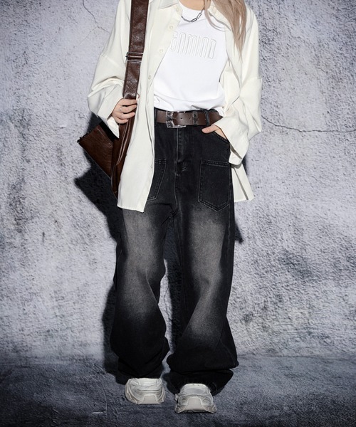 EFFECTION(エフェクション)の「EFFECTION // vintage wash 6pocket wide straight denim pants〈ヴィンテージウォッシュ加工 6ポケット ワイド ストレート デニム パンツ〉(デニムパンツ・メンズ・ブルー系その他/ブルー系その他2/ブラック系その他・MEDIUM/LARGE/X-LARGE)」の11枚目の写真