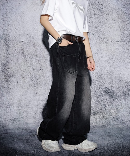 EFFECTION(エフェクション)の「EFFECTION // vintage wash 6pocket wide straight denim pants〈ヴィンテージウォッシュ加工 6ポケット ワイド ストレート デニム パンツ〉(デニムパンツ・メンズ・ブルー系その他/ブルー系その他2/ブラック系その他・MEDIUM/LARGE/X-LARGE)」の14枚目の写真