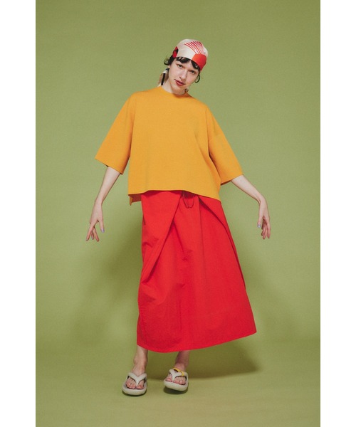 HeRIN.CYE（ヘリンドットサイ）の「Box knit tops　　ボックスニットトップス（ニット/セーター・レディース・ブラック/オフホワイト/レッド/オレンジ・FREE）」の8枚目の写真