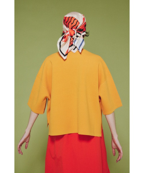 HeRIN.CYE（ヘリンドットサイ）の「Box knit tops　　ボックスニットトップス（ニット/セーター・レディース・ブラック/オフホワイト/レッド/オレンジ・FREE）」の12枚目の写真