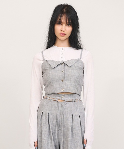Nora Lily elle(ノラリリーエル)の「【Nora Lily】「elle」Classical Cami Bustier(その他トップス・レディース・ブラック/ヘザーグレー・FREE)」の2枚目の写真