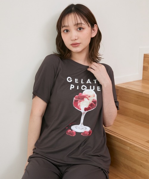 COOLレーヨンデザートロゴTシャツ&ロングパンツ gelato pique｜【接触冷感】COOLレーヨンデザートロゴロング
