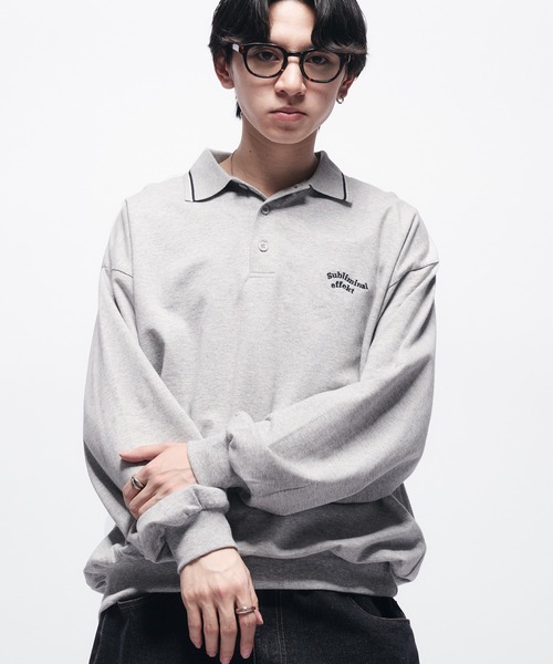 Adoon plain(アドーンプレーン)の「MINI PILE WAVE LOGO POLO / ミニ裏毛ウェーブロゴポロシャツ(ポロシャツ・メンズ・ライトグレー/ブラック/ネイビー・LARGE/MEDIUM)」の19枚目の写真