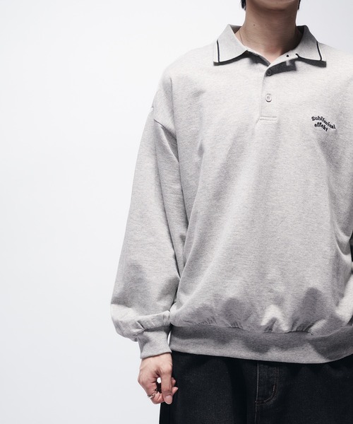 Adoon plain(アドーンプレーン)の「MINI PILE WAVE LOGO POLO / ミニ裏毛ウェーブロゴポロシャツ(ポロシャツ・メンズ・ライトグレー/ブラック/ネイビー・LARGE/MEDIUM)」の13枚目の写真