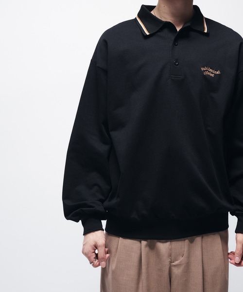 Adoon plain(アドーンプレーン)の「MINI PILE WAVE LOGO POLO / ミニ裏毛ウェーブロゴポロシャツ(ポロシャツ・メンズ・ライトグレー/ブラック/ネイビー・LARGE/MEDIUM)」の22枚目の写真
