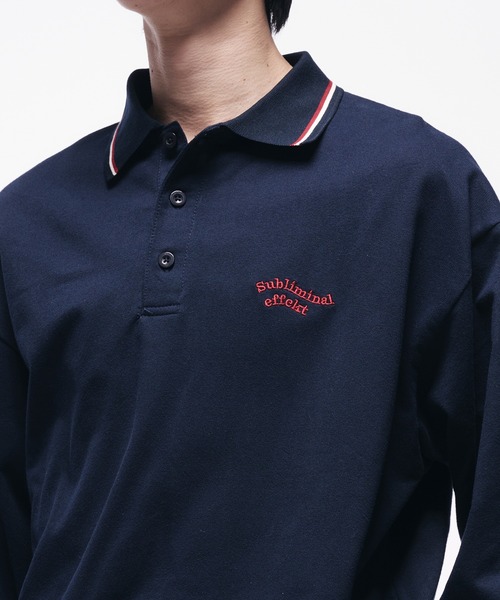 Adoon plain(アドーンプレーン)の「MINI PILE WAVE LOGO POLO / ミニ裏毛ウェーブロゴポロシャツ(ポロシャツ・メンズ・ライトグレー/ブラック/ネイビー・LARGE/MEDIUM)」の5枚目の写真